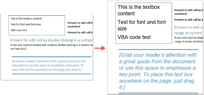 How to change font and font size in all text boxes in a Word document
