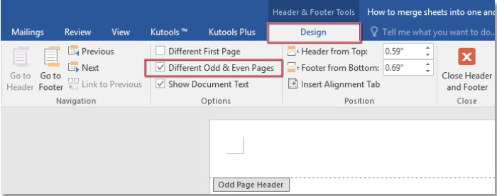 How to Insert Different Headers on Odd and Even Pages in Word