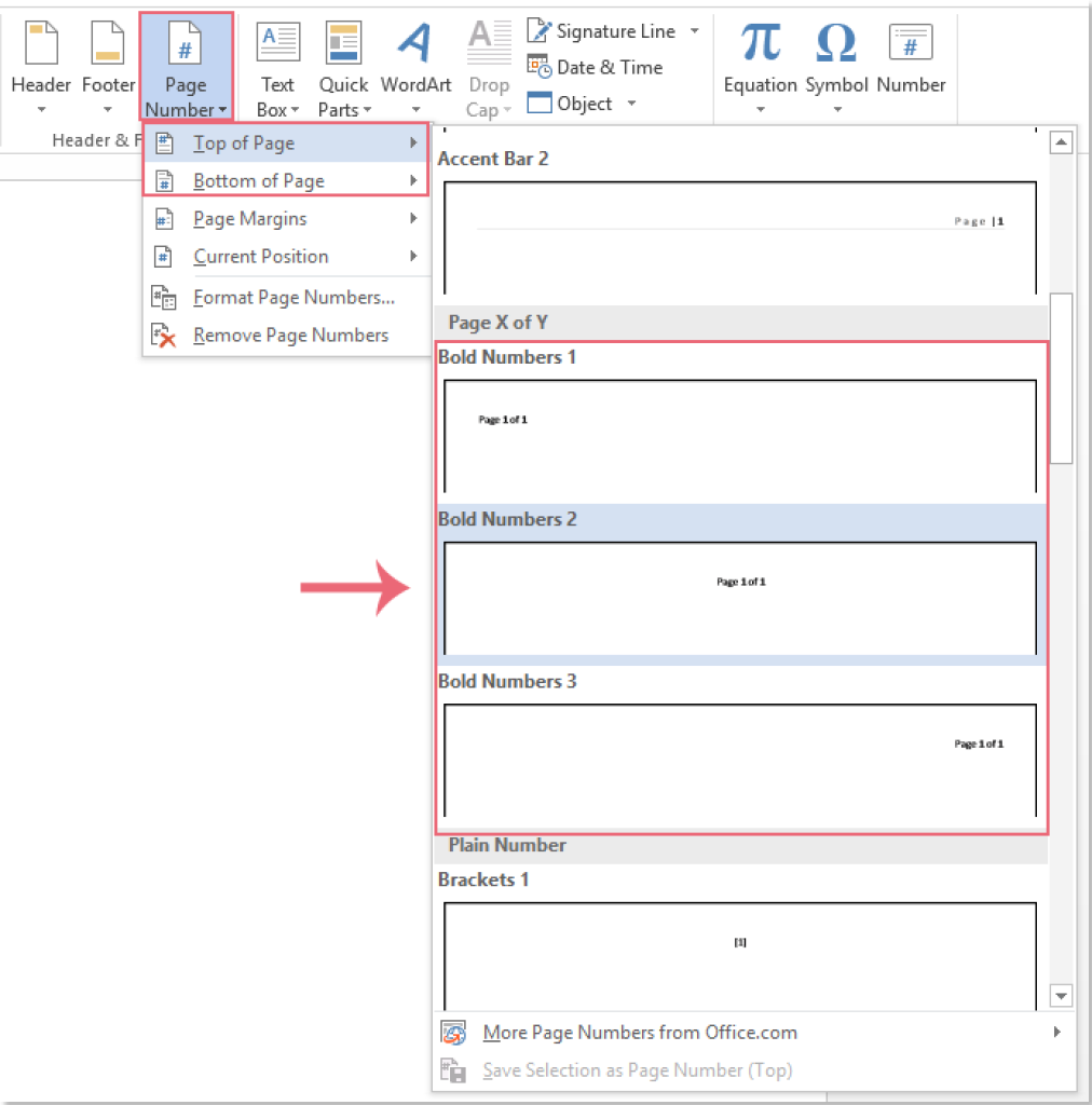 How to Insert Page Numbers in the Format Page X of Y in Microsoft Word