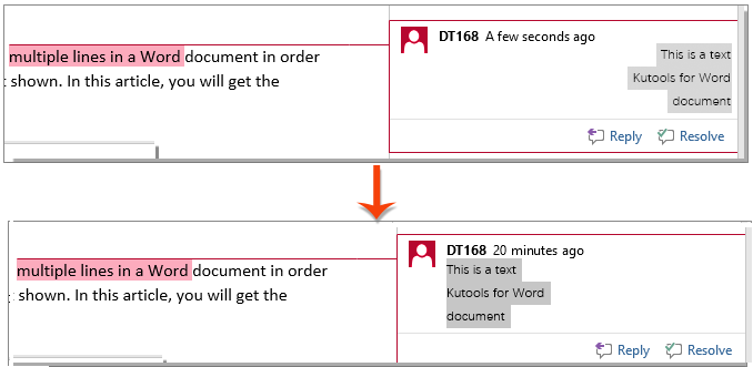 How to change right to left text direction comments to left to right in Word document