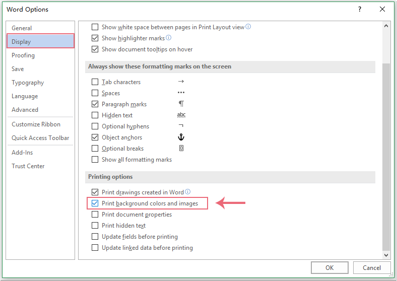 How to print word document with page color