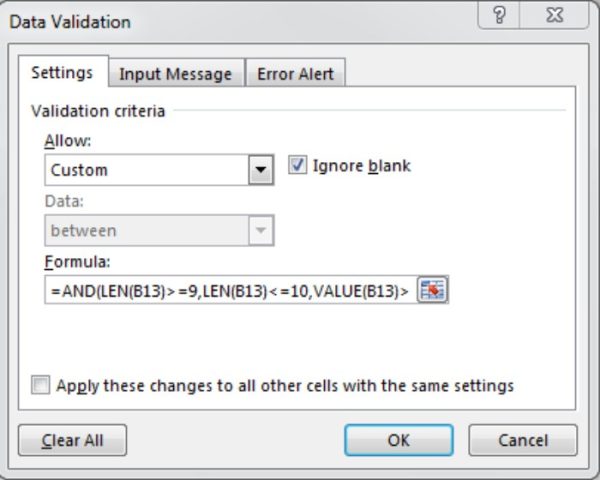 Custom Validation for Specific Number Entry Criteria