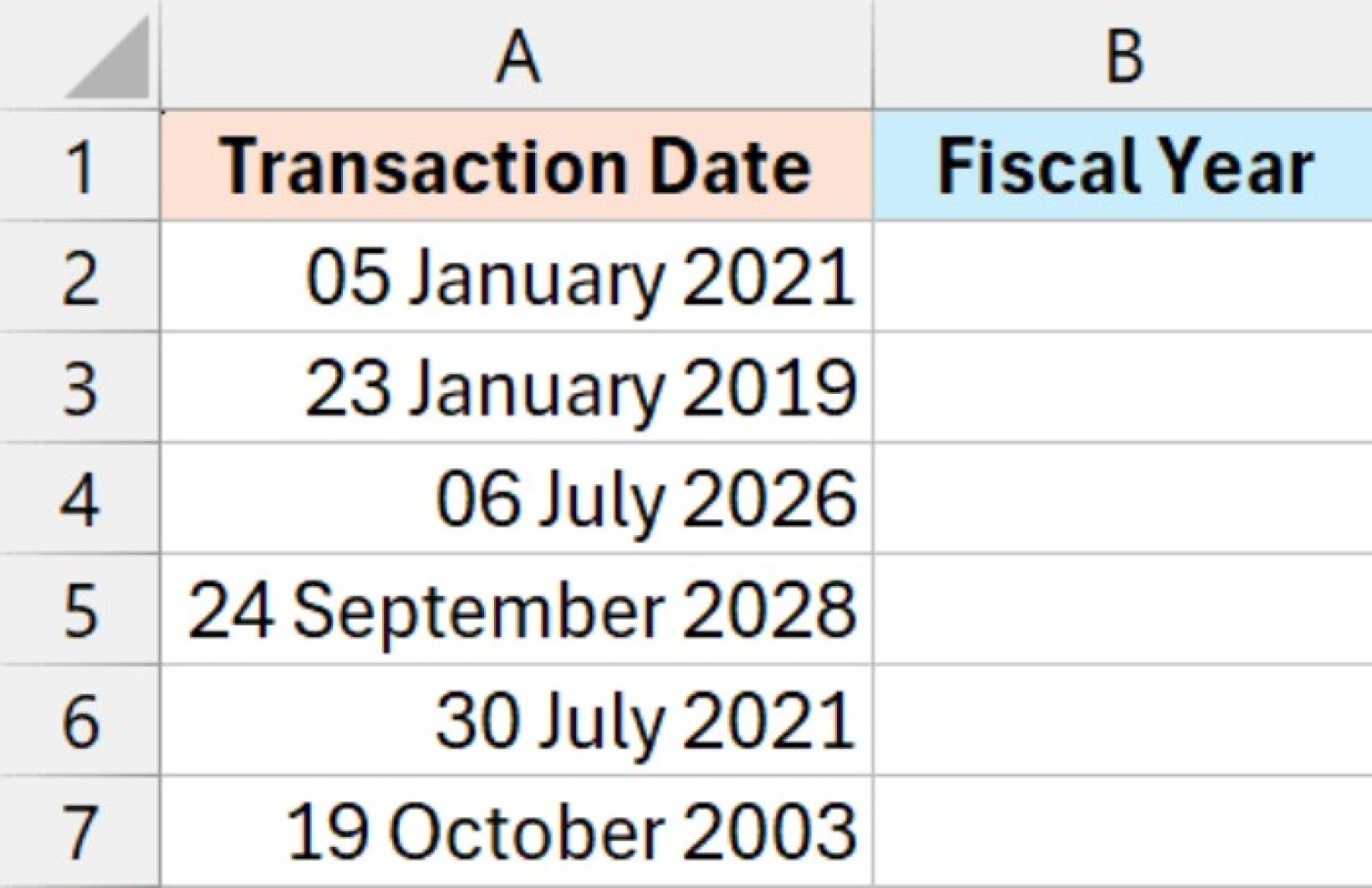 How to Calculate Fiscal Year from Date in Excel (Formulas)