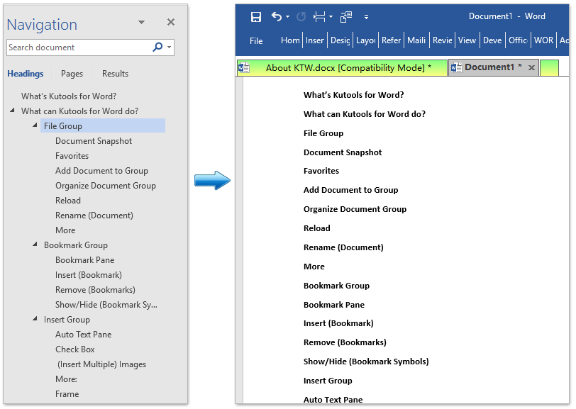 How to Copy Outline (Headings) Only in Word