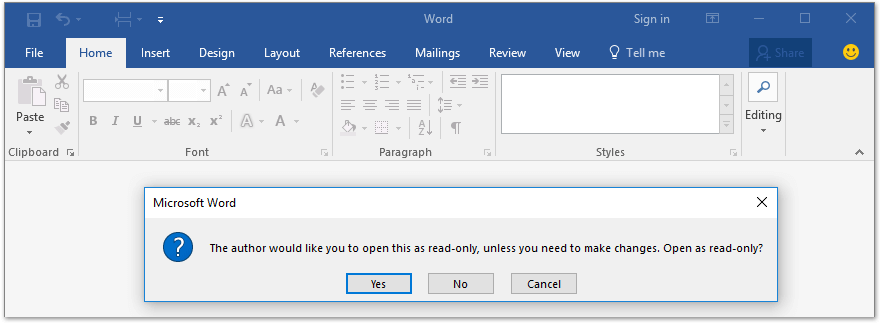 How to make a Word document read only