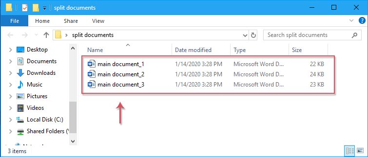 How to split a Word document into separate files every 5 or n pages