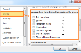 How to show or hide formatting marks in Word?