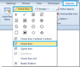 How to insert ActiveX control check box in Word?