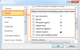 How to show or hide formatting marks in Word?