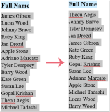 How to sort full names based on the last name in Word document?